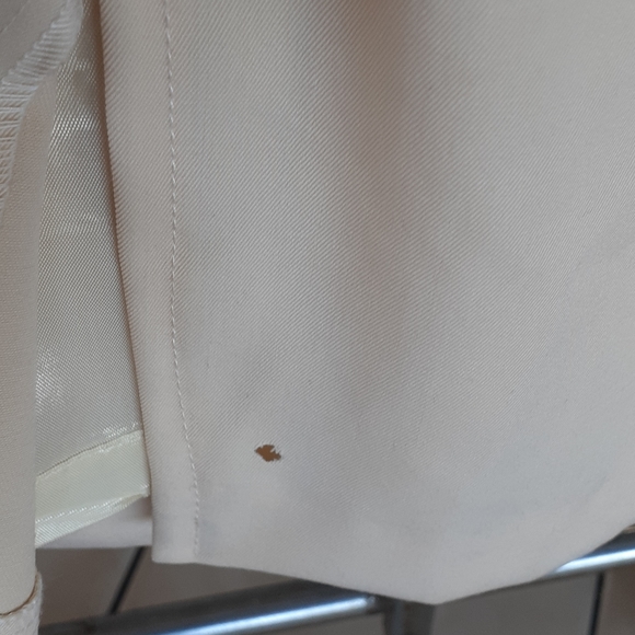 Vtg 100% Wool Cream Tuxedo Jacket DB Military Gold Button Coat DRESS sz 12 🥼 - Picture 9 of 14